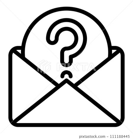 Question envelope icon. Outline question envelope vector icon for web design isolated on white background 111188445