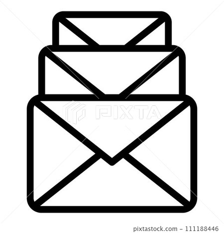 Envelope emails icon. Outline envelope emails vector icon for web design isolated on white background Envelope emails icon. Outline envelope emails vector icon for web design isolated on white background 111188446