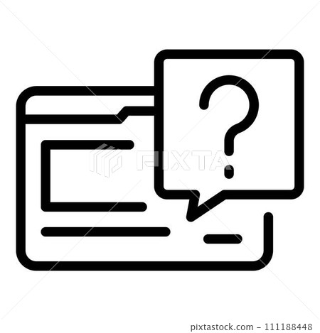 Question online icon. Outline question online vector icon for web design isolated on white background Question online icon. Outline question online vector icon for web design isolated on white background 111188448