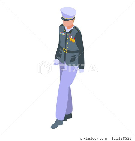 Military uniform marine icon. Isometric of military uniform marine vector icon for web design isolated on white background 111188525