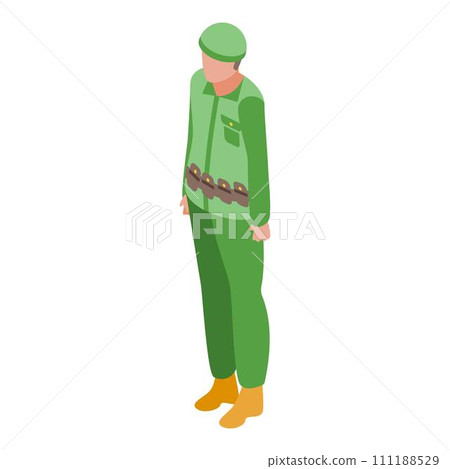 Military army uniform icon. Isometric of military army uniform vector icon for web design isolated on white background Military army uniform icon. Isometric of military army uniform vector icon for web design isolated on white background 111188529
