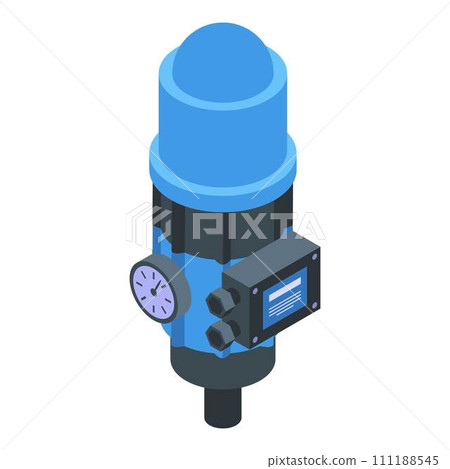 Garden water pump icon. Isometric of garden water pump vector icon for web design isolated on white background Garden water pump icon. Isometric of garden water pump vector icon for web design isolated on white background 111188545