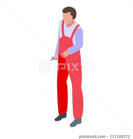 Bicycle repair man icon. Isometric of bicycle repair man vector icon for web design isolated on white background 111188572