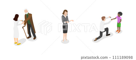 3D Isometric Flat  Set of Blood Sugar Level 111189098