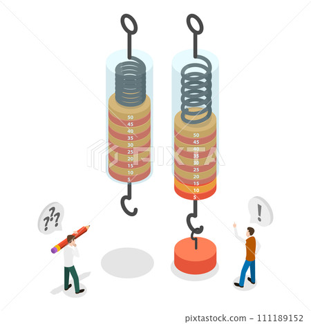 3D Isometric Flat  Conceptual Illustration of Dynamometer 111189152