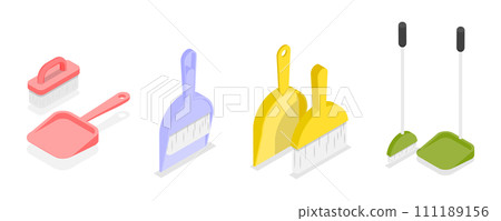 3D Isometric Flat  Set of Household Tools 111189156