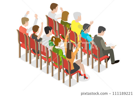 3D Isometric Flat Conceptual Illustration of Conference 3D Isometric Flat Conceptual Illustration of Conference 111189221