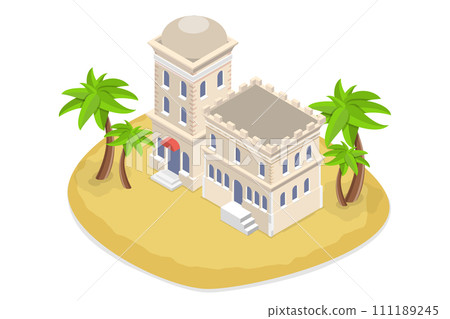 3D Isometric Flat Conceptual Illustration of Ancient Arab City 3D Isometric Flat Conceptual Illustration of Ancient Arab City 111189245