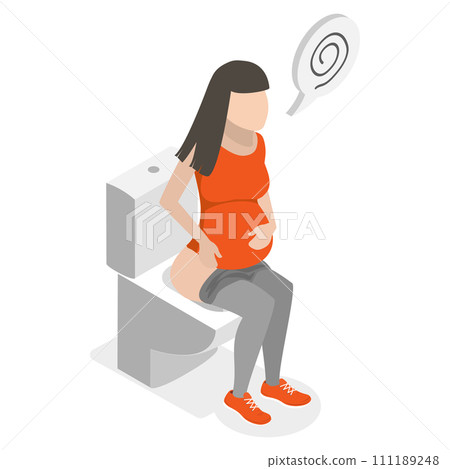3D Isometric Flat Conceptual Illustration of Diarrhea During Pregnancy 3D Isometric Flat Conceptual Illustration of Diarrhea During Pregnancy 111189248