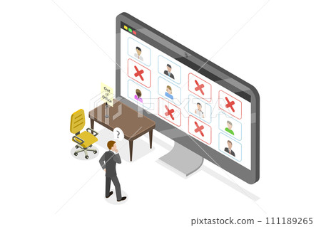 3D Isometric Flat Conceptual Illustration of Out Of Office 3D Isometric Flat Conceptual Illustration of Out Of Office 111189265