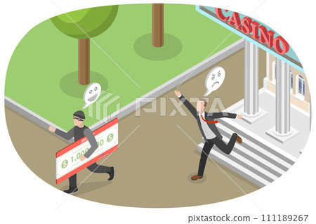3D Isometric Flat  Conceptual Illustration of Robbery 3D Isometric Flat  Conceptual Illustration of Robbery 111189267