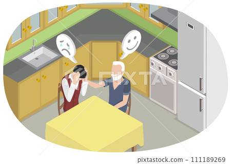 3D Isometric Flat Conceptual Illustration of Parent Support 3D Isometric Flat Conceptual Illustration of Parent Support 111189269