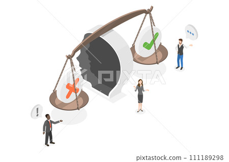 3D Isometric Flat Conceptual Illustration of Prejudice 3D Isometric Flat Conceptual Illustration of Prejudice 111189298