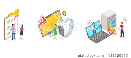 3D Isometric Flat  Conceptual Illustration of Product Quality 111189323