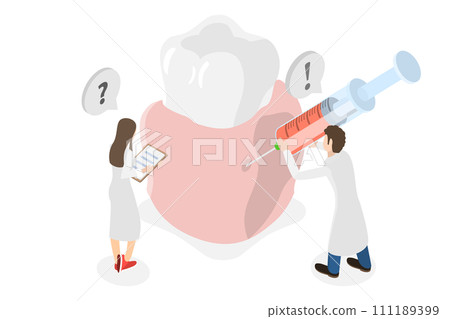 3D Isometric Flat  Conceptual Illustration of Anaesthesia 111189399
