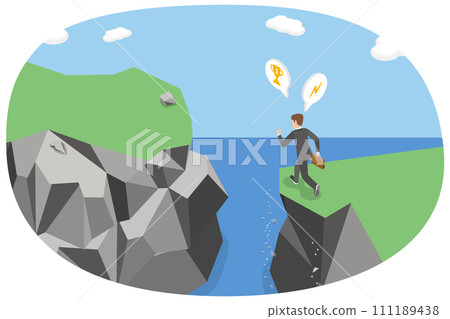 3D Isometric Flat  Conceptual Illustration of Motivation 111189438