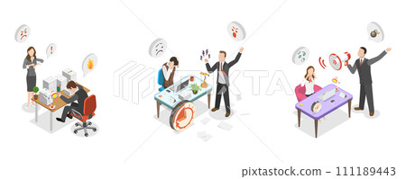3D Isometric Flat Conceptual Illustration of Bullying Boss 3D Isometric Flat Conceptual Illustration of Bullying Boss 111189443
