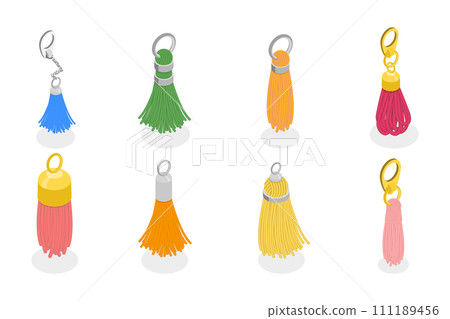 3D Isometric Flat Set of Trinkets 3D Isometric Flat Set of Trinkets 111189456