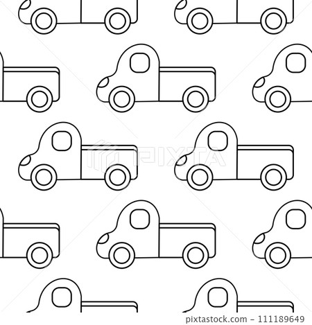 car truck toy childrens day pattern textile 111189649