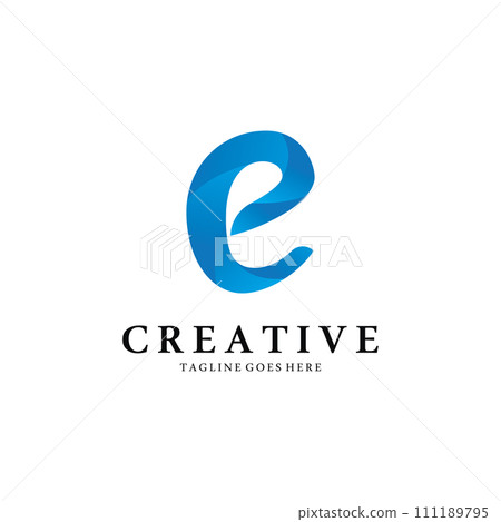 Simple Design of Letter E Elements Simple Design of Letter E Elements 111189795