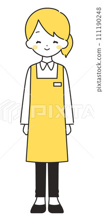Yellow | Smiling female clerk | Apron Yellow | Smiling female clerk | Apron 111190248