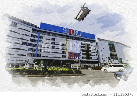 Watercolor style Ikebukuro Seibu Railway Ikebukuro Station East Exit Toshima Ward, Tokyo 111190373