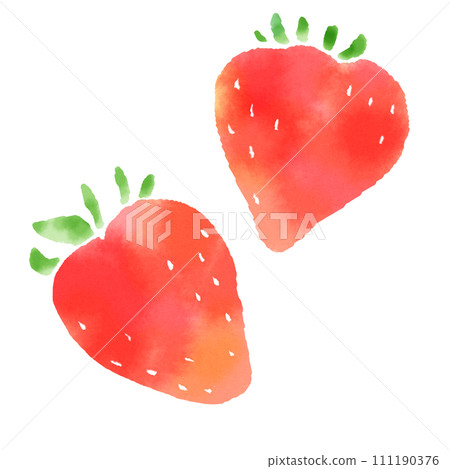 水彩風草莓插畫 水彩風草莓插畫 111190376
