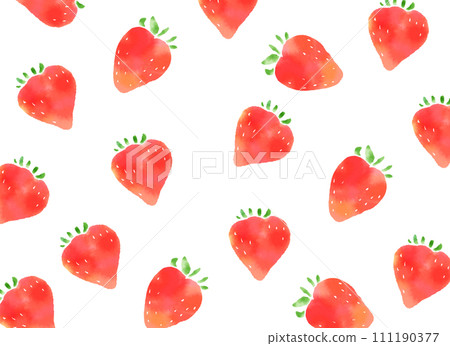 Watercolor style strawberry background illustration 111190377