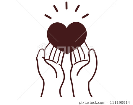 Hands with open arms and a heart 1-1 Simple Hands with open arms and a heart 1-1 Simple 111190914