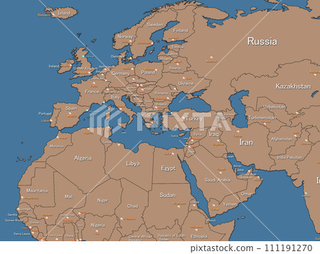 World map Earth BG background image city name country name 111191270