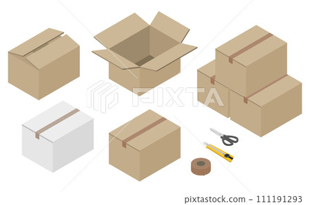 等距插圖:紙板 等距插圖:紙板 111191293