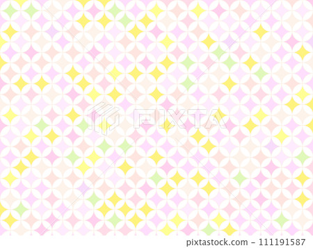 Cloisonné pattern background with pop and cute pastel colors and flower parts are colorless 111191587
