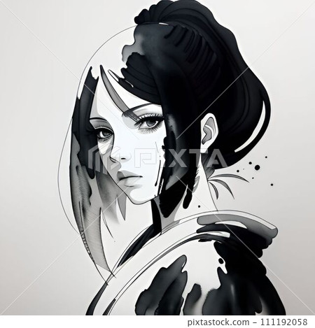 穿著日本衣服的美麗女人 穿著日本衣服的美麗女人 111192058