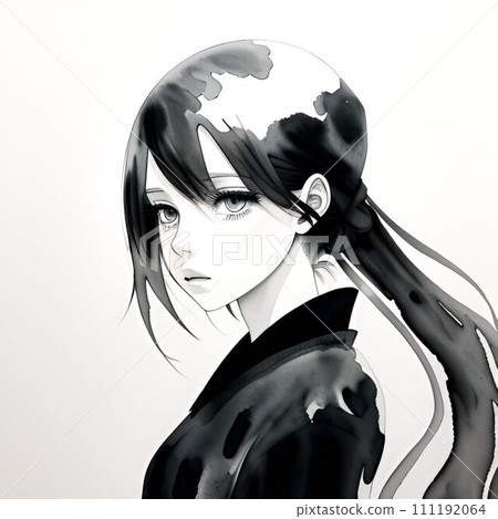 Beautiful woman in Japanese clothes 111192064