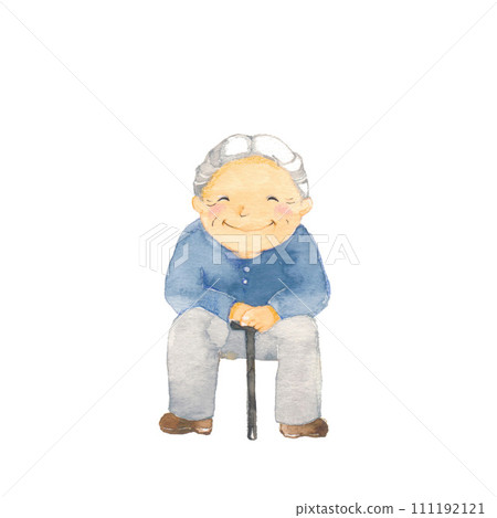 An old man sitting with a smile An old man sitting with a smile 111192121