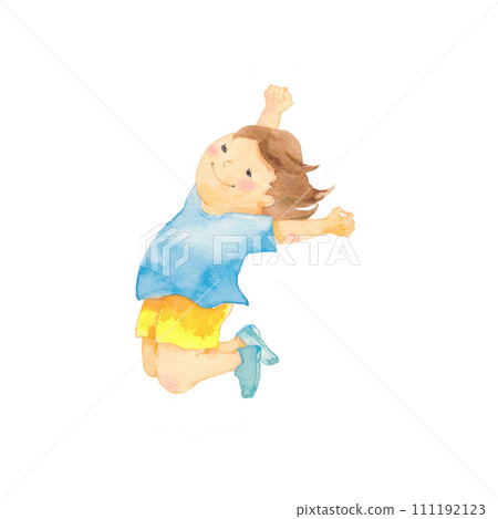 girl jumping cheerfully 111192123