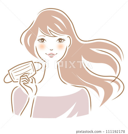 拿著面具的微笑的婦女 111192178