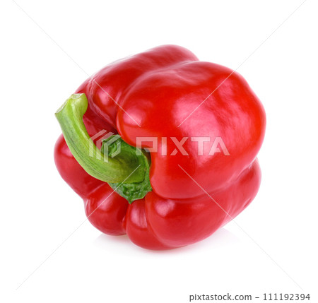 sweet red pepper, paprika, isolated on white background, clipping path 111192394