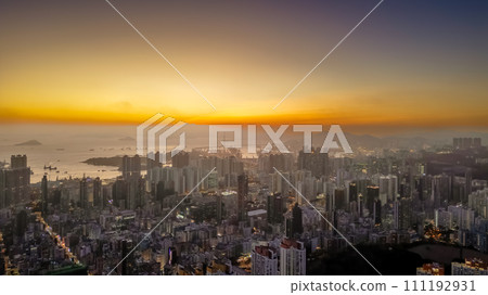 Hong Kong Cityscape at twilight, hong kong Jan 20 2024 111192931