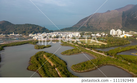 Mangrove sea and mountain in Tai O Dec 30 2023 111192949
