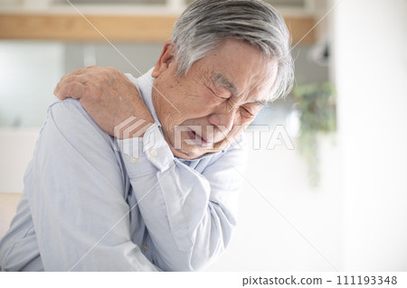 Sad Japanese senior man Sad Japanese senior man 111193348