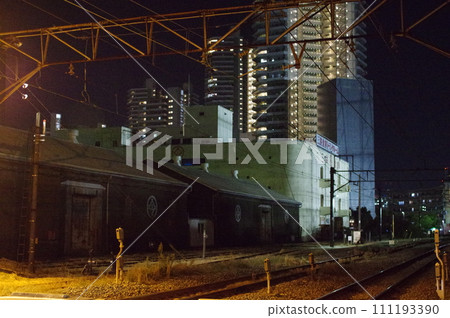 Higashi-Takashima Station premises at night 111193390