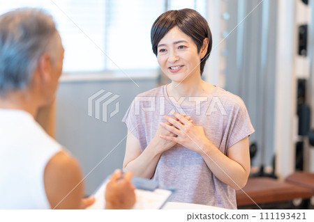 Middle-aged woman receiving counseling Middle-aged woman receiving counseling 111193421