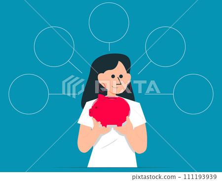 Personal finance management and budget. Expense planning vector concept Personal finance management and budget. Expense planning vector concept 111193939