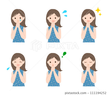 Illustration of a girl with gestures 6 111194252