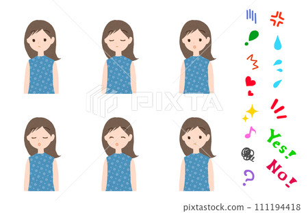 Illustration of a girl with symbols 4 111194418