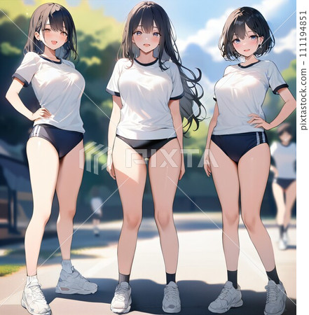 [運動] 三個運動女孩和好朋友（AI生成圖像） 111194851