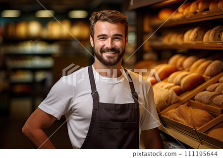 Worker in Bakery, Generative AI 111195644