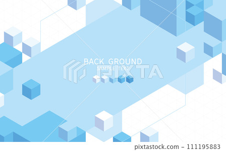 藍色立方體幾何圖案背景 111195883