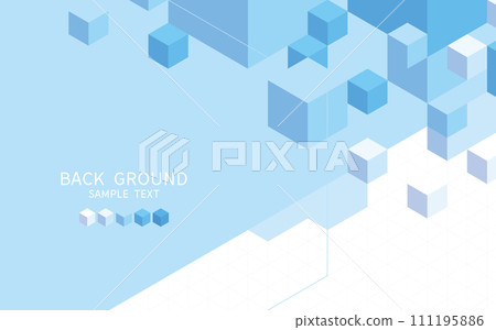 藍色立方體幾何圖案背景 111195886